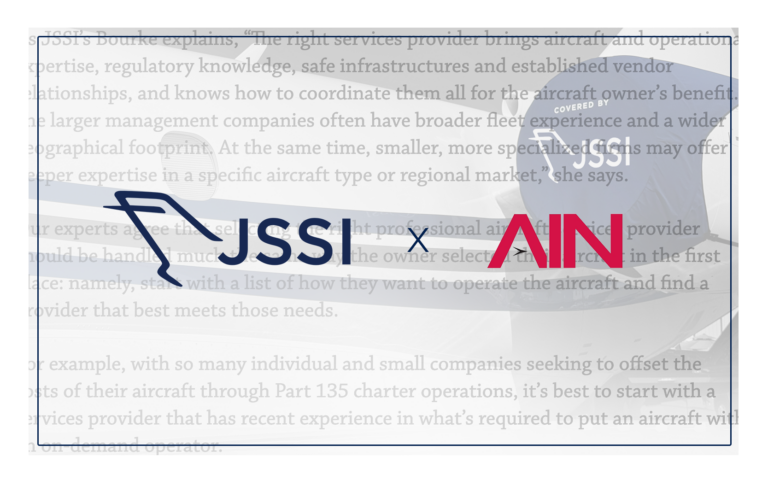 JSSI on What Owners Should Expect from a Maintenance Partner